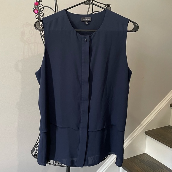 The Limited Tops - The limited navy blue blouse shirt medium